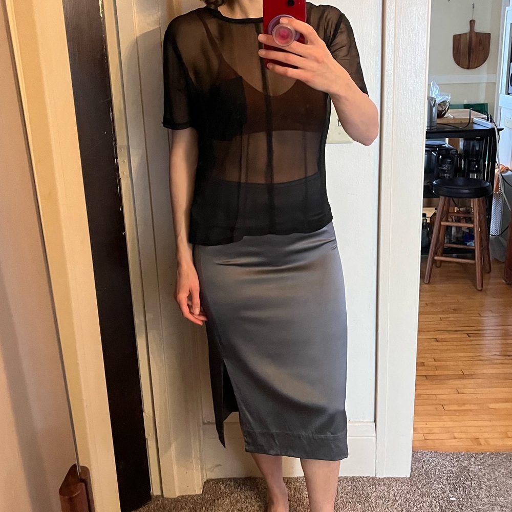 Katayone Adeli silk midi skirt